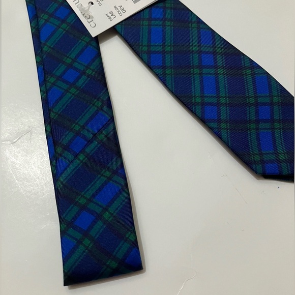 NWT Crewcuts Black Watch Tartan Tie, Silk Plaid Preppy 42” Kids Boy Blue Green - Picture 9 of 13